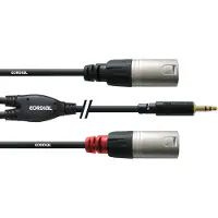 Cordial CFY 3 WMM-LONG, 3.5mm, Hankjønn, 2 x XLR (3-pin), Hankjønn, 3 m, Sort, Sølv