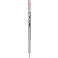 Rotring 600 Mechanical Pencil | 0.5 mm | Silver All-Metal Body Propelling Pencil | Non-Slip Knurled Grip & Hexagonal Barrel
