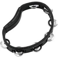 Meinl Tour Hand Tambourine Steel Jingles Black