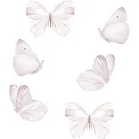 That's Mine Wallstickers - Sommerfugler - 6 stk. - White - - OneSize - Veggklistremerker