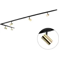 QAZQA Moderne skinnesystem med 5 spotlights gull 1-fase - Iconic Jeana