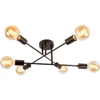 QAZQA Industriell taklampe svart 6 lys - Sydney