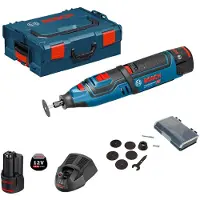 Bosch Powertools Bosch GRO 10,8 V-LI Professional - Roterende verktøy - trådløs - 3,2 mm flens - 2 batterier - 10.8 V