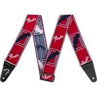 Fender Weighless 2" Monogram Reim Rød / Hvit / Blå