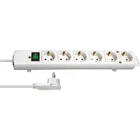 Brennenstuhl Comfort-Line Plus stikkontaktlist 6-veis med flatplugg hvit 2m