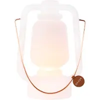 QAZQA Bordlampe oppladbar 30 cm IP44 hvit - Storm Small