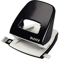 Leitz Hulapparat 5008 sort 2-huls med skinne - til 30 ark