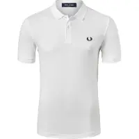 Fred perry for man. M6000 White plain polo shirt (XXL), Casual, Cotton, Short sleeve