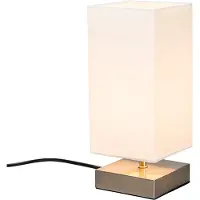 QAZQA Moderne bordlampe hvit med stål - Milo