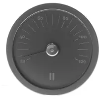Rento badstuetermometer, aluminium, sort, rundt