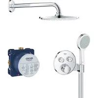 GROHE Grohtherm SmartControl shower system with overhead shower chrome