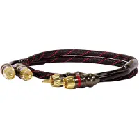 Dynavox Perfect Sound Audio Forbindelsesledning [2x Cinch-stik - 2x Cinch-stik] 0.75 m Sort, Rød