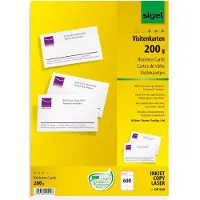 Sigel Business Card DP939 - Sterkt hvitt - 85 x 55 mm - 200 g/m² - 600 kort (60 ark x 10) visittkort