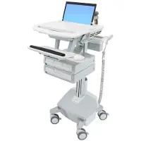 Ergotron StyleView - Vogn - åpen arkitektur - for notebook / tastatur / mus - medisinsk - aluminium, forsinket stål, kvalitetsplast - grå, hvit, polert aluminium - skjermstørrelse: 17,3 bredde - utga