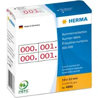 Herma - Rød - 10 x 22 mm 2000 etikett(er) (1000 ark x 2) selvklebende nummeretiketter