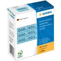 Herma - Svart, blå - 10 x 22 mm 3000 etikett(er) (1000 ark x 3) selvklebende nummeretiketter