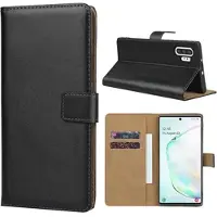 Mtp Products Samsung Galaxy Note10+ Lommebok-deksel I Lær - Svart