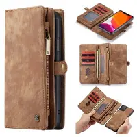 CASEME 2-i-1 Multifunksjonell iPhone 11 Pro Lommebok-deksel - Brun