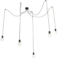 QAZQA Design pendellampe svart 5-lys - Cavalux