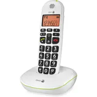 Doro PhoneEasy 100W Duo - Trådløs telefon med anrops-ID - DECT\GAP - hvit + ekstra håndsett