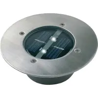 Ranex Lugo solcelledrevet LED-bakkespot, IP44, stål, glass