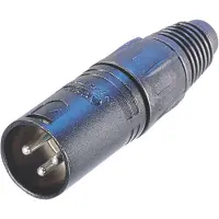 Neutrik 3-PIN-STOPP MED SVART KROM-KROPP OG S
