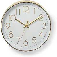 Nedis Rund veggklokke 30 cm Gull
