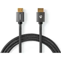 Nedis Cvtb34000gy30 Hdmi-kabel Med Høy Hastighet Over Ethernet Hdmi-hdmi 4k Arc 18 Gbps Bomull 3 M 60hz
