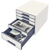 Leitz WOW CUBE - Skuffskap - 5 skuffer - for A4 Maxi - hvit