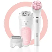 Braun Silk-épil 5 Wet&Dry 81683688, Hvit, Rosa, 28 pinsetter, LED, 1 SensoFoil, Batteri, 100 - 240V