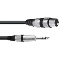 Omnitronic 30225195 XLR Adapterkabel [1x XLR-Stecker 3 polig - 1x Klinkenstecker 6,3 mm (stereo)] 0,90 m Schwarz (30225195)