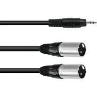Omnitronic 30225157, 3.5mm, Hankjønn, 2 x XLR (3-pin), Hankjønn, 3 m, Sort