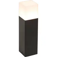QAZQA Stående utendørslampe sort med opalhvit 30 cm - Danmark