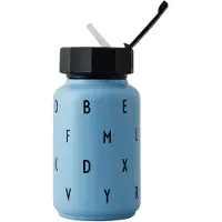Design Letters Termo flaske m. Sugerør - 330 ml - Blå - - OneSize - Termo flaske