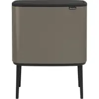 Brabantia Bo Touch Bin - Søppelbøtte - flipp-lokk - 34 L - avfallssortering - platina
