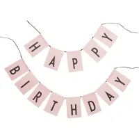 Design Letters Flaggbanner - 2 flagg I 1 - 11x16 cm - Rosa - - OneSize - Flaggbanner