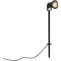 QAZQA Justerbar spotlight svart inkl. 300 cm kabel og støpsel IP65 - Basic