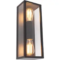 QAZQA Industriell vegglampe sort 38 cm 2-lys IP44 - Charlois