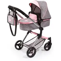 Bayer NEO VARIO kombi dukkevogn, grå/pink