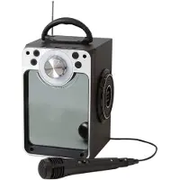 Liniex Karaoke Machine with Blue Tooth Disco LED light Black