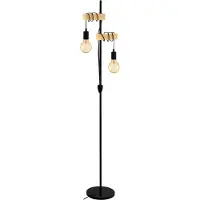 Eglo Gulvlampe Townshend 2 lyskilder svart/lyst tre