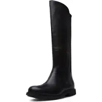 Camper for woman. K400248-003 Neuman leather boots black (38), Flat, 1 to 3 cm, Zip, Casual