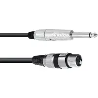 Omnitronic 3022516M, XLR (3-pin), Hankjønn, 6.35mm, Hankjønn, 2 m, Sort