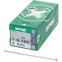 Spax Wirox T30 6x180 Mm Forsenket Skrue Med Krysspor 100 Enheter