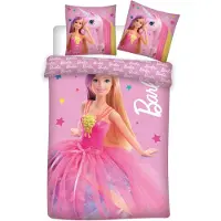 Licens Barbie sengetøy - 100% bomull - Junior sengetøy 100x140 cm - Barbie og stjerner