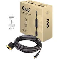 Club 3D - Adapterkabel - 24 pin USB-C hann til HD-15 (VGA) hann - 5 m - aktiv