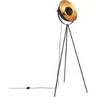 QAZQA Gulvlampe svart med gull 42 cm justerbar stativ - Magnax