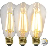 Valotorni Edisonpære 3-trinns dimbar E27 LED 7W 2100K 700 Lumen