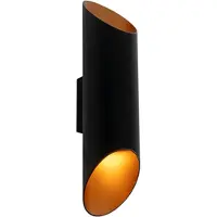 QAZQA Moderne vegglampe sort med gull innvendig 9,6 cm - Organo
