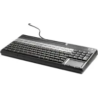 HP POS Keyboard with Magnetic Stripe Reader - Tastatur - USB - QWERTY - karbonitt - for Engage Flex Mini Retail System Engage One MX12 RP9 G1 Retail System